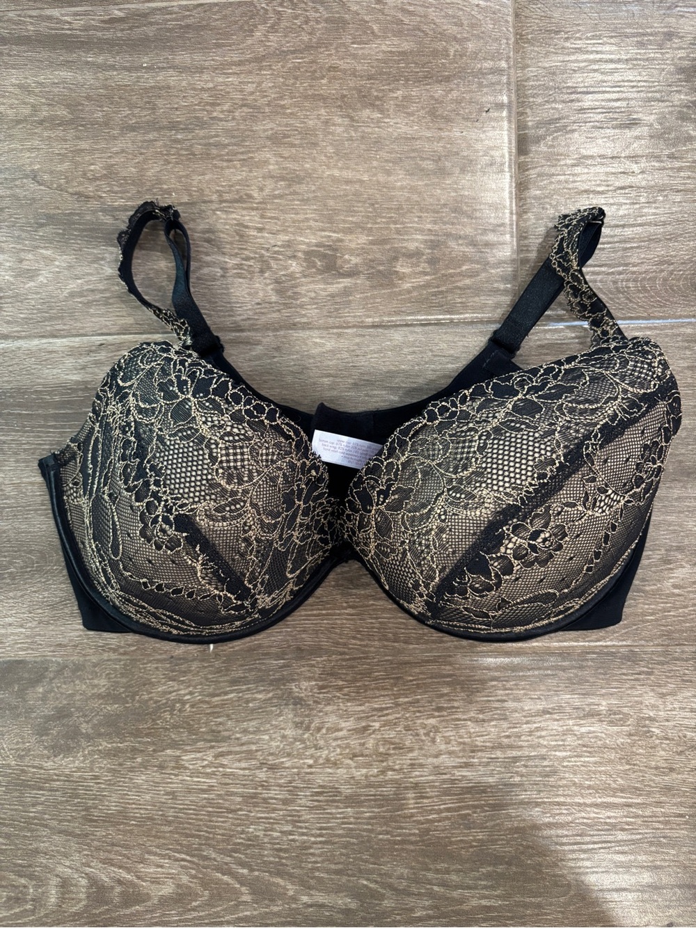 Women’s Cacique Underwire Lace Push up Bra Sz 40DD Adjustable Strap Black Lace
